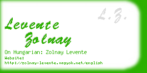 levente zolnay business card